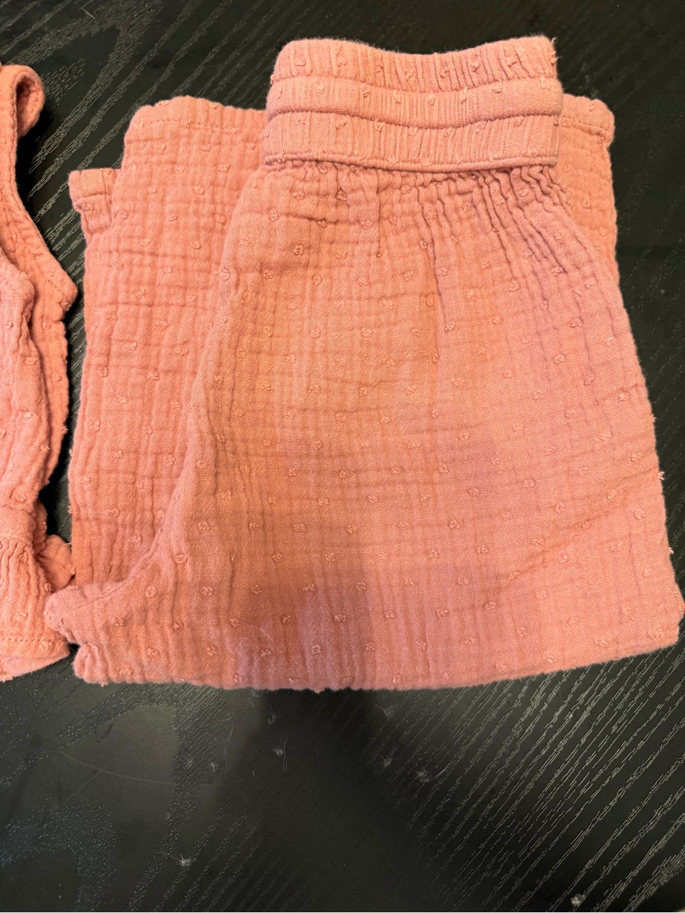 Rylee + Cru Dusty Rose Textured Cotton Shorts - Picture 3 of 5